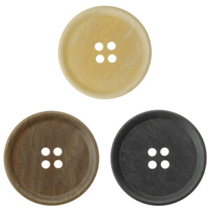 15-30mm Beveled Wood Grain Resin Buttons Yellow, Black and Khaki 60 Pack