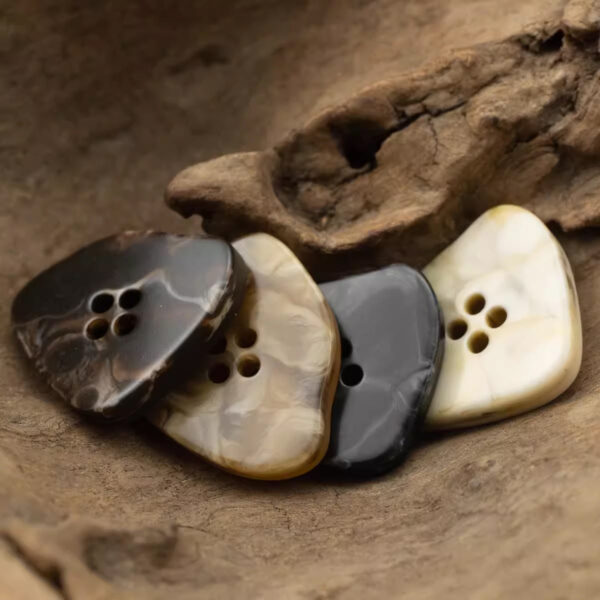 Large Amber Irregular Resin Buttons Imitation Marble Texture 10pcs