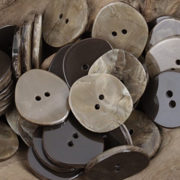 Irregular Rhombus 30mm Extra Large White Coffee Black Resin Buttons 20pcs - Image 3