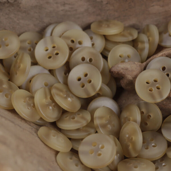 12.5mm Flat 4 Hole Coffee Resin Buttons for Summer Beach Shirts 80 Pack - Image 2