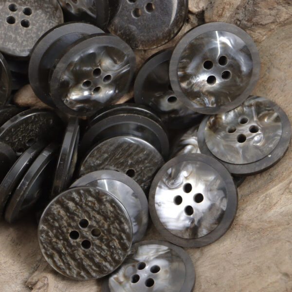 Industrial Round Resin Buttons for Edgy Fashion Dark Hoodies 30pcs - Lots of Buttons