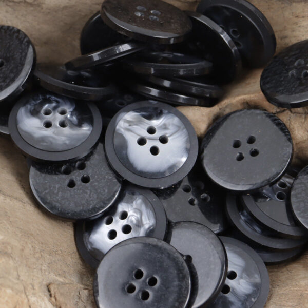 Industrial Round Resin Buttons for Edgy Fashion Dark Hoodies 30pcs - Lots of Buttons