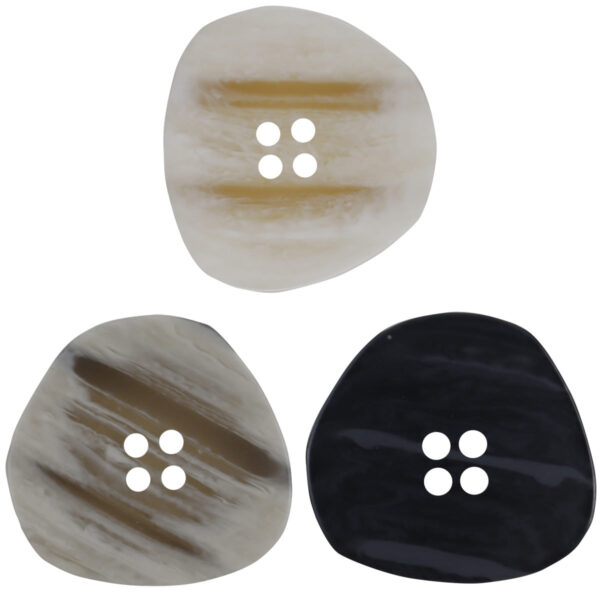 Irregular Gradient Imitation Wood Grain Resin Buttons for Coats,20pcs