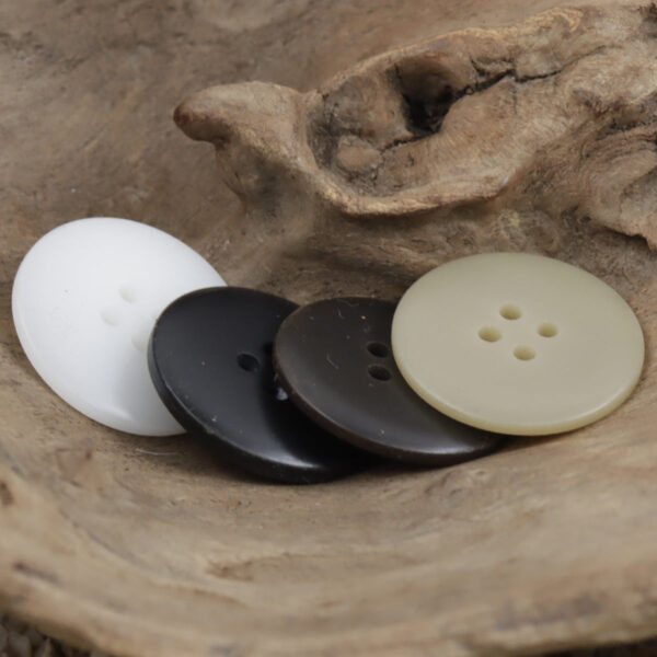 White Khaki Brown Black Gradient Center-Whitened Resin Buttons 40 Pack - Image 2