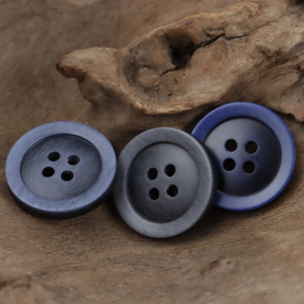 Gradient Gray-Blue Imitation Wood Grain Resin Buttons 20pcs