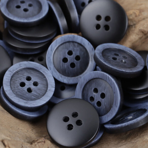 Gradient Gray-Blue Imitation Wood Grain Resin Buttons 20pcs
