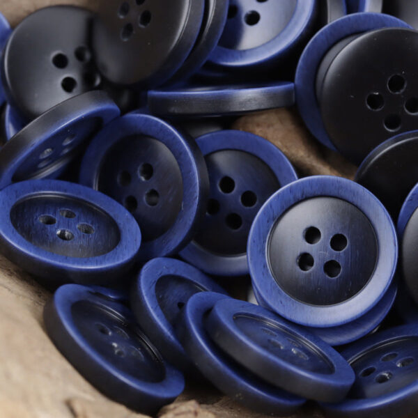 Gradient Gray-Blue Imitation Wood Grain Resin Buttons 20pcs