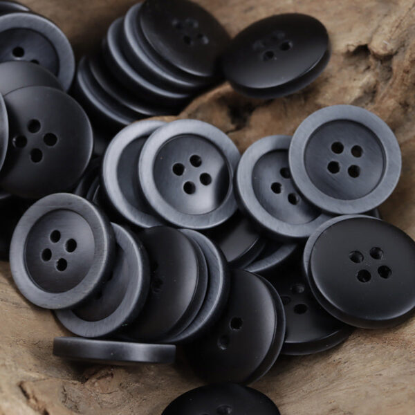 Gradient Gray-Blue Imitation Wood Grain Resin Buttons 20pcs