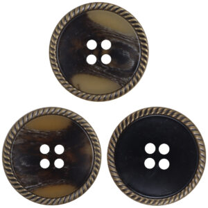 Edge-locked Resin Buttons Horn Pattern for Vintage Black Coat 20pcs - Lots of Buttons