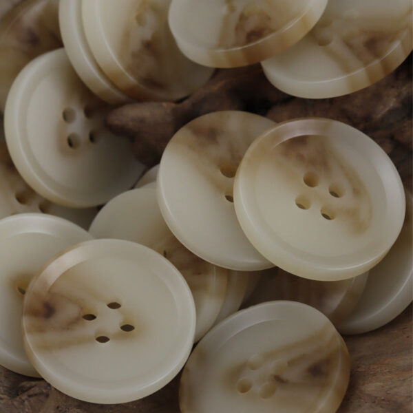 Beige Round Four-Hole Resin Buttons for Autumn Woolen Coats 30 Pack - Image 3