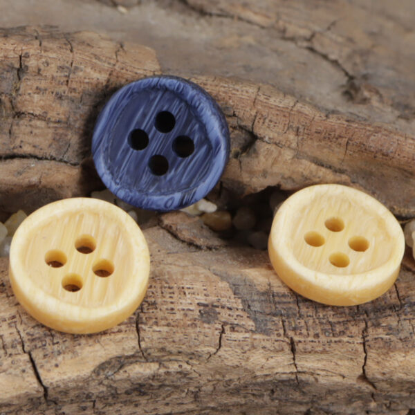 Round Wood-Like Resin Buttons for Casual Shirts Sweaters 50pcs - Image 3