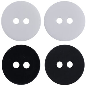 Simple Two-Hole Round Black and White Resin Buttons 40 Pack
