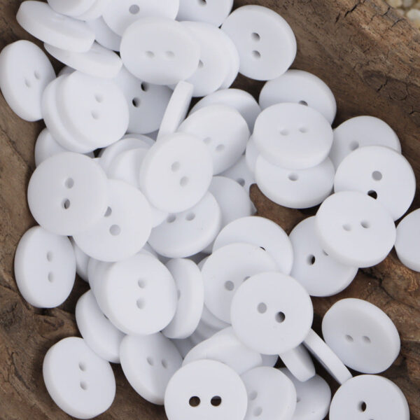 Simple Two-Hole Round Black and White Resin Buttons 40 Pack - Image 3