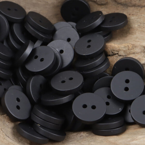 Simple Two-Hole Round Black and White Resin Buttons 40 Pack - Image 5