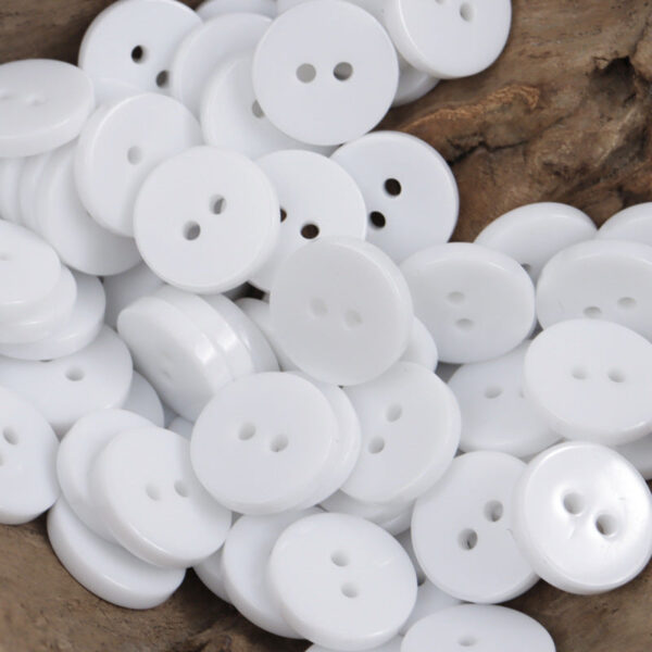 Simple Two-Hole Round Black and White Resin Buttons 40 Pack - Image 2