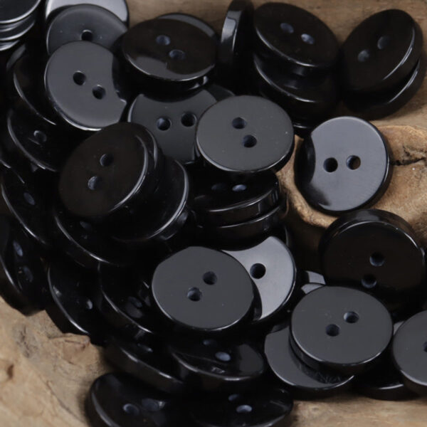 Simple Two-Hole Round Black and White Resin Buttons 40 Pack - Image 4
