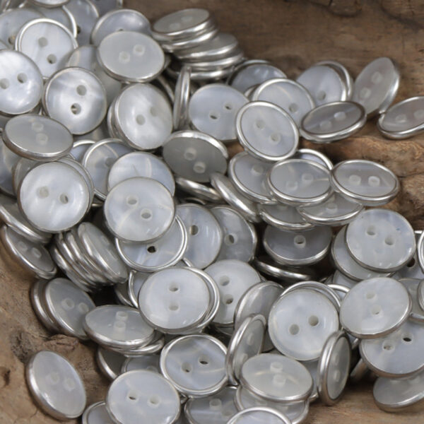 Lockstitch Imitation Shell Pattern Round Resin Buttons,50PCS