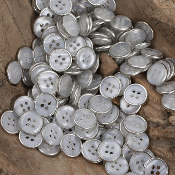 Lockstitch Imitation Shell Pattern Round Resin Buttons,50PCS