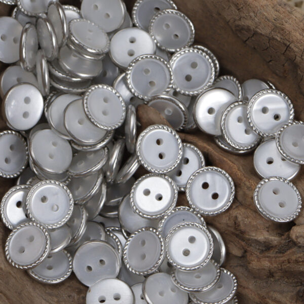 Lockstitch Imitation Shell Pattern Round Resin Buttons,50PCS
