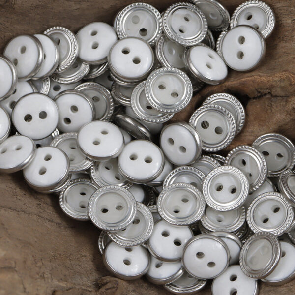 Lockstitch Imitation Shell Pattern Round Resin Buttons,50PCS