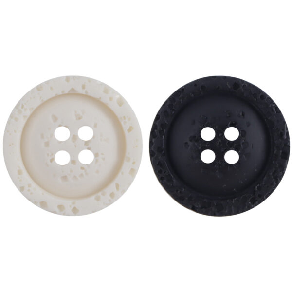 Textured Black White Polyester Resin Buttons for Sweatshirts 30pcs - Lots of Buttons
