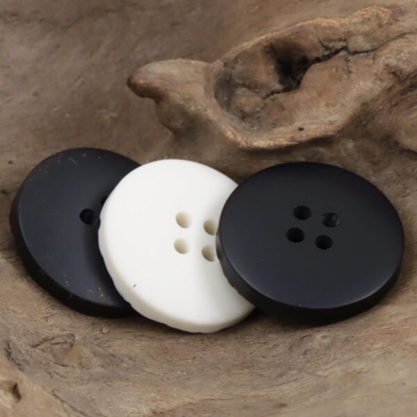 Textured Black White Polyester Resin Buttons for Sweatshirts 30pcs - Lots of Buttons