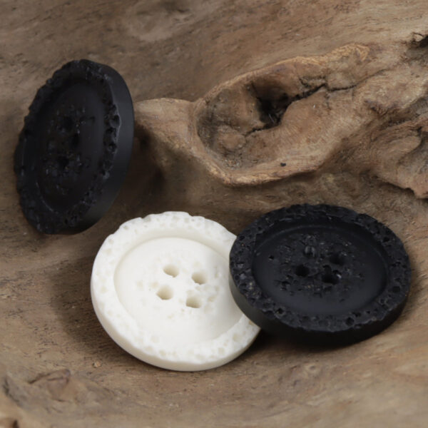Textured Black White Polyester Resin Buttons for Sweatshirts 30pcs - Lots of Buttons