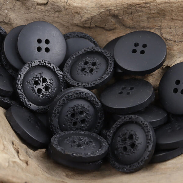 Textured Black White Polyester Resin Buttons for Sweatshirts 30pcs - Lots of Buttons