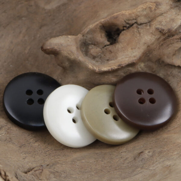 White Green Red Black Wide Rim Four-Hole Resin Buttons 40 Pack - Image 2