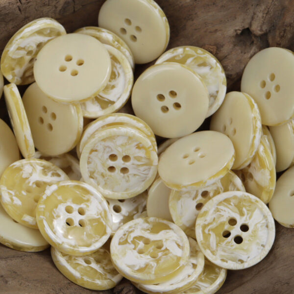 Round Four-Hole Black White and Gray Ink Wash Resin Buttons 30 Pack - Image 2
