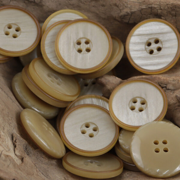 Round Matte Wood-Grain Resin Buttons for Khaki Casual Pants 30pcs - Lots of Buttons