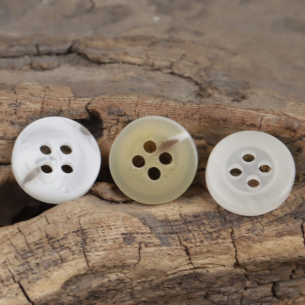 11.5mm Four-Hole White and Yellow Resin Buttons 60 Pack - Image 2