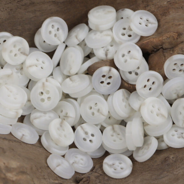 11.5mm Four-Hole White and Yellow Resin Buttons 60 Pack - Image 3