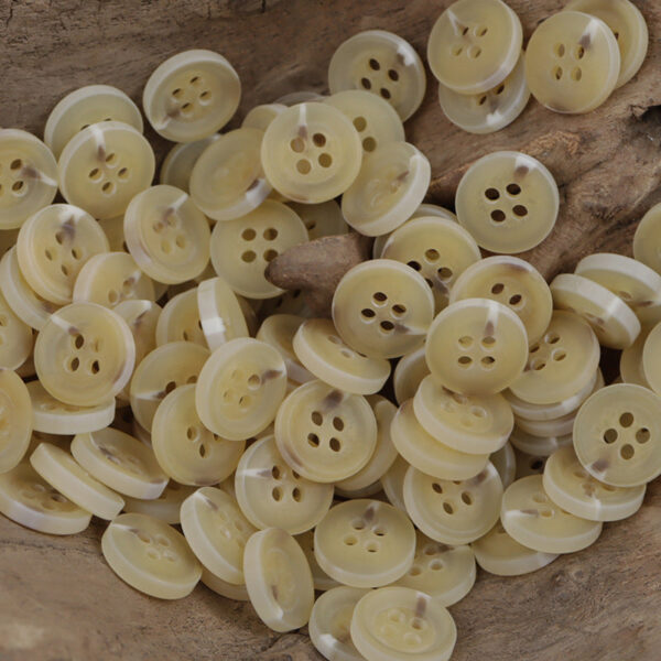 11.5mm Four-Hole White and Yellow Resin Buttons 60 Pack - Image 4