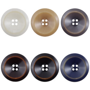 Burn Edged Bowl Shaped 4 Hole Resin Sewing Buttons 50pcs - Lots of Buttons