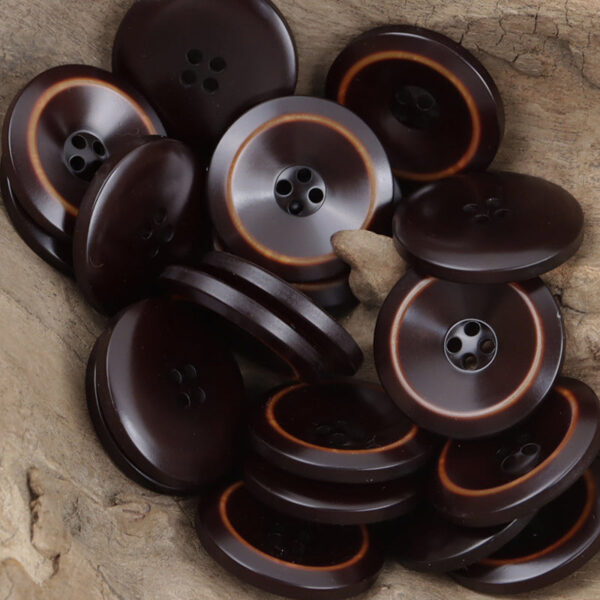 Burn Edged Bowl Shaped 4 Hole Resin Sewing Buttons 50pcs - Lots of Buttons