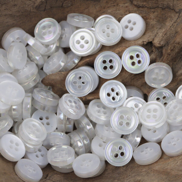 11.5mm Round 4-Hole Resin Buttons for White Shirts Sweaters Knitwear 100PCS - Lots of Buttons