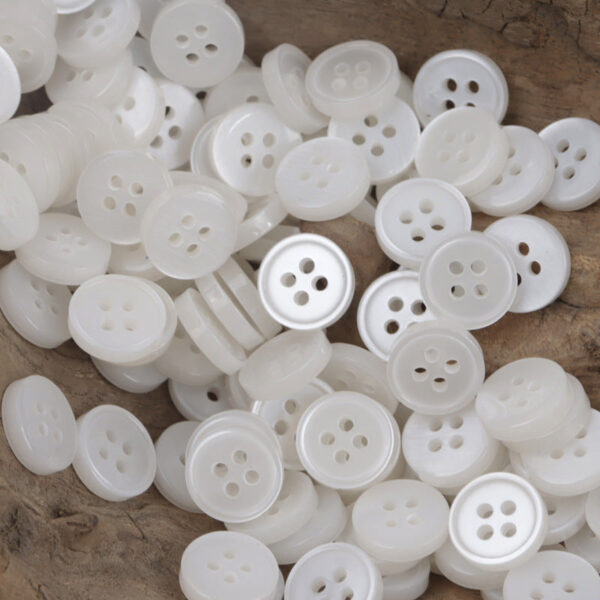 11.5mm Round 4-Hole Resin Buttons for White Shirts Sweaters Knitwear 100PCS - Lots of Buttons