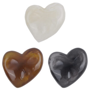Heart Shape Amber Colored Resin Buttons with Metal Shank 10PCS - Lots of Buttons