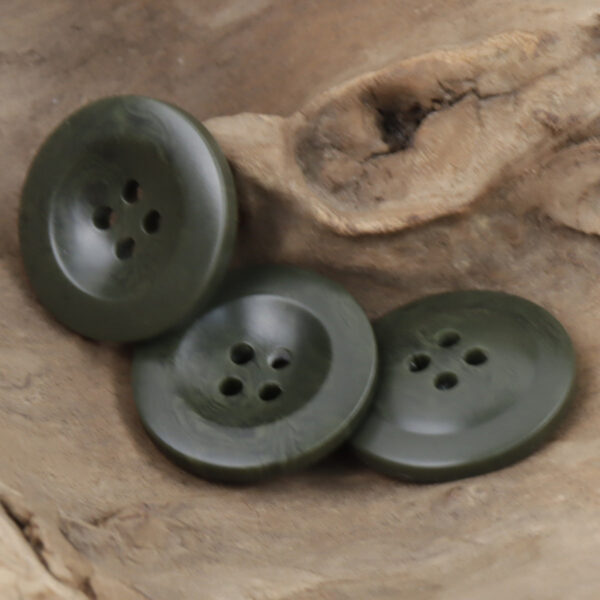 Wide-Edged Vintage Dark Green Resin Buttons,20pcs