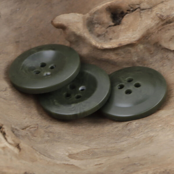 Wide-Edged Vintage Dark Green Resin Buttons,20pcs