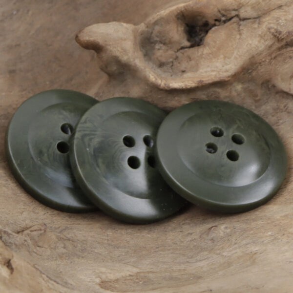 Wide-Edged Vintage Dark Green Resin Buttons,20pcs
