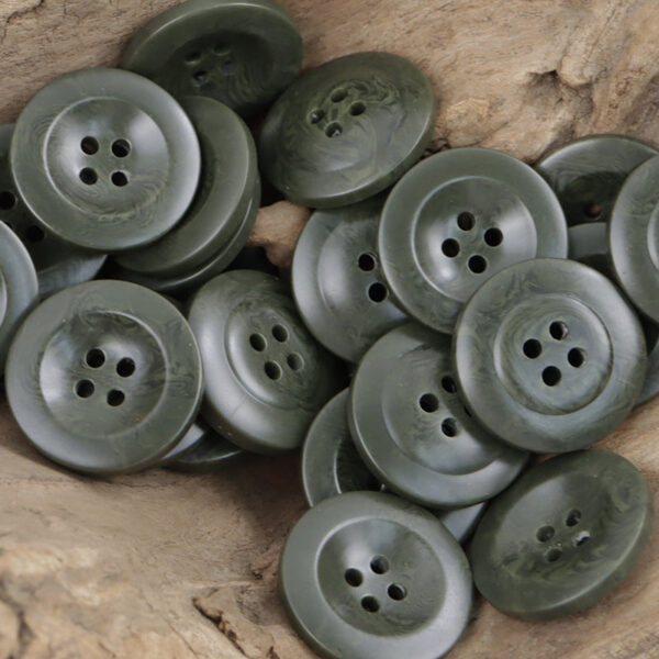 Wide-Edged Vintage Dark Green Resin Buttons,20pcs
