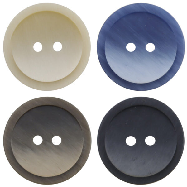 Round Gradient Brown Two Hole Resin Coat Buttons 30pcs - Lots of Buttons