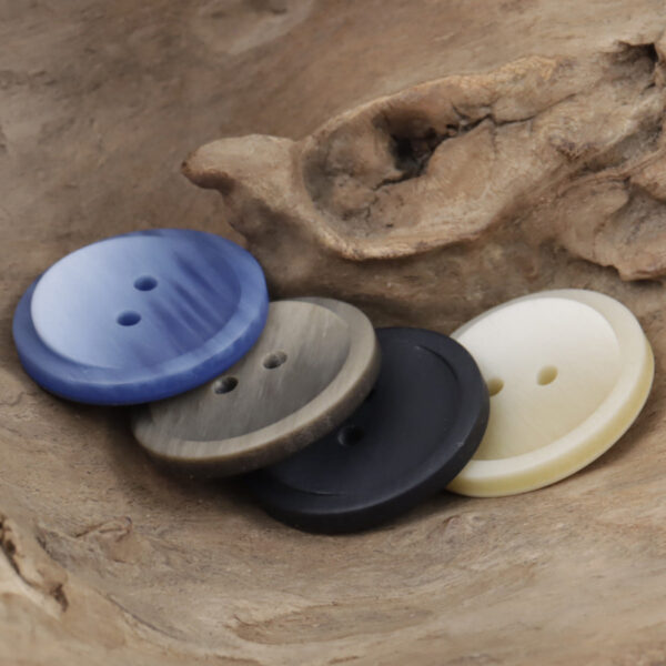 Round Gradient Brown Two Hole Resin Coat Buttons 30pcs - Lots of Buttons