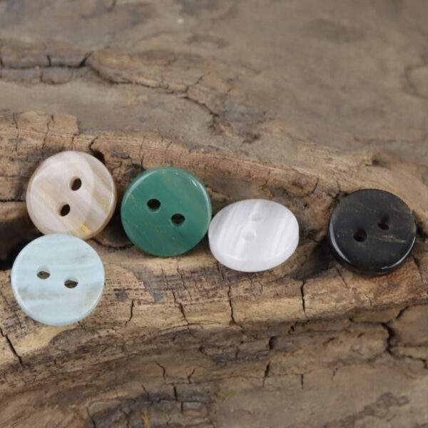 11.5mm Emerald Gold-Plated 2-Hole Resin Buttons 50 Pack - Lots of Buttons