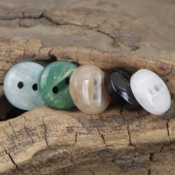 11.5mm Emerald Gold-Plated 2-Hole Resin Buttons 50 Pack - Lots of Buttons