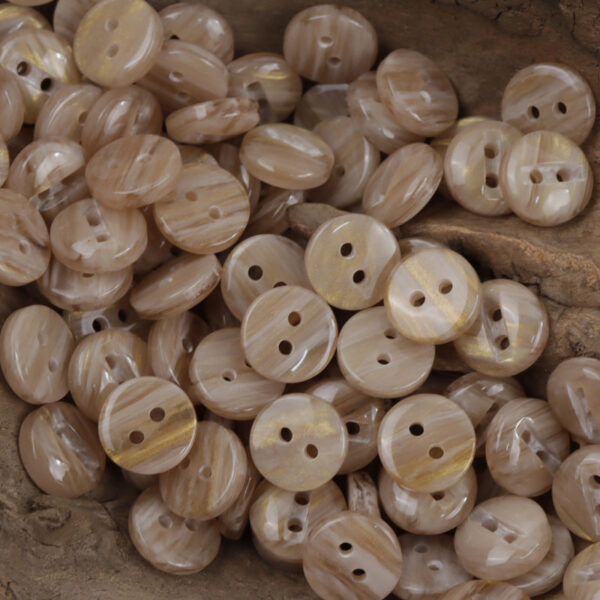 11.5mm Emerald Gold-Plated 2-Hole Resin Buttons 50 Pack - Lots of Buttons