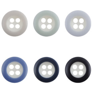 Blue Round 4 Hole Resin Buttons for Children's Shirts Sweaters 60 Pack 
