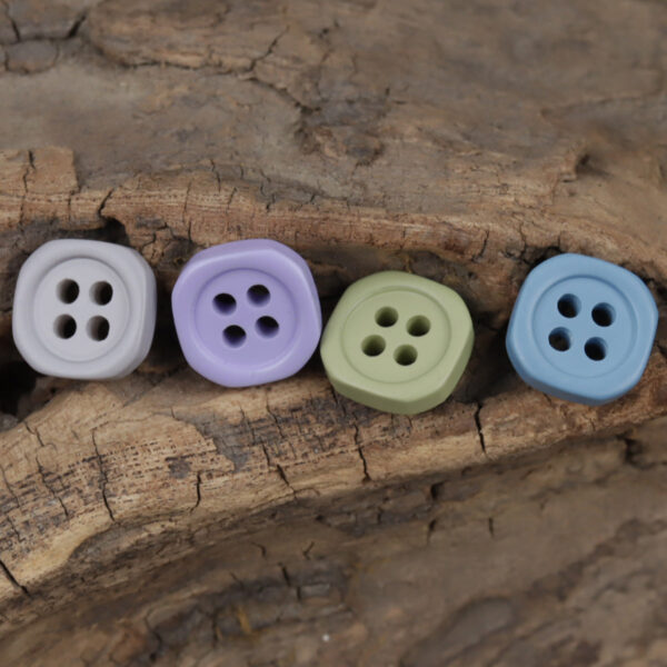 11.5mm Square Multicolored 4-Hole Resin Decorative Buttons 90 Pack - Lots of Buttons